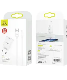 USAMS USAMS мрежоо зарядно 1xUSB t21 Lightning 2.1A