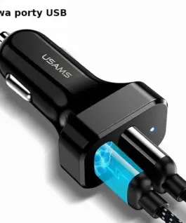 Alternative view of USAMS USAMS зарядно за кола 2xUSB C13 Only Head