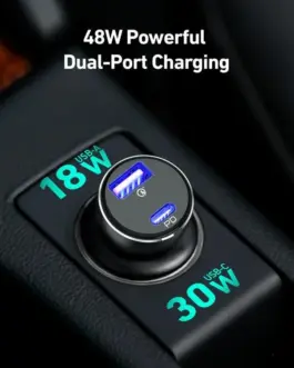 Alternative view of AUKEY AUKEY CC-Y48 ultrafast зарядно за кола 2xUSB