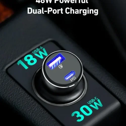 Alternative view of AUKEY AUKEY CC-Y48 ultrafast зарядно за кола 2xUSB