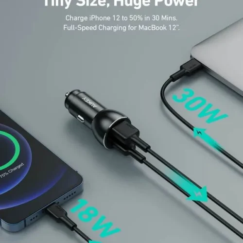 AUKEY AUKEY CC-Y48 ultrafast зарядно за кола 2xUSB
