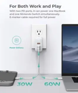 AUKEY AUKEY PA-B6S бял Omni a Mix GaN ultrafast Wal