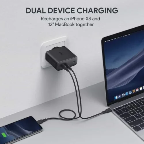 Alternative view of AUKEY AUKEY PA-D5 ultrafast W all зарядно 2xUSB C 63W