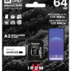 GOODRAM памет card microSD IRDM 64GB UHS-I U3 A2 + адаптер
