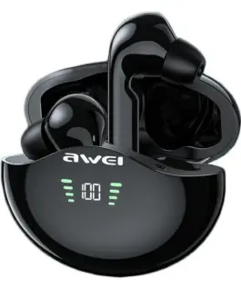 AWEI Earphones Bluetooth 5.1 T12P TWS+ dock черен