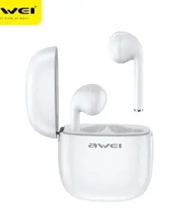 AWEI Earphones Bluetooth T28 TWS+docking бял