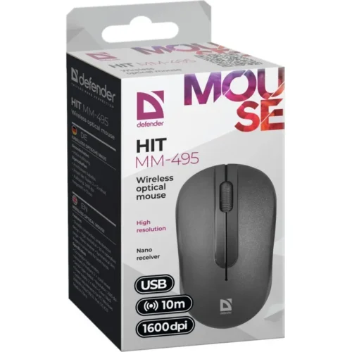 Defender Optical mouse hit MM-49 5 RF черен 1600 dpi