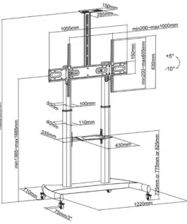 Alternative view of Neomounts Monitor floor stand PLASMA-M1950E 60-100CALE 200X200-1000X600 100KG h:134-166cm