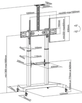 Alternative view of Neomounts Monitor floor stand PLASMA-M1950E 60-100CALE 200X200-1000X600 100KG h:134-166cm