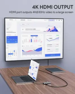 Alternative view of AUKEY CB-C91 aluminium USB-C Hub 8in1 RJ45 Eth