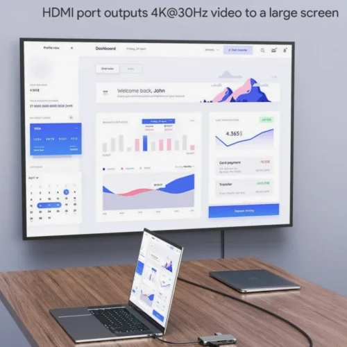 AUKEY CB-C91 aluminium USB-C Hub 8in1 RJ45 Eth