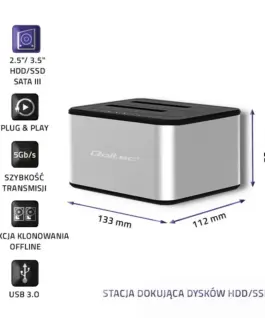 Qoltec Docking station 2xHDD/SSD