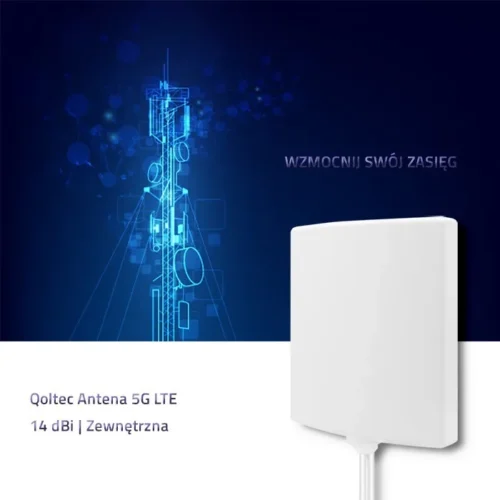 Alternative view of Qoltec 5G antenna, 14dBi outdoor