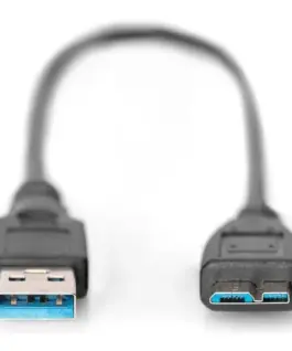 Alternative view of Digitus USB3.0 кабел 0,25m USB A/microUSB B M/M черен 0,25m
