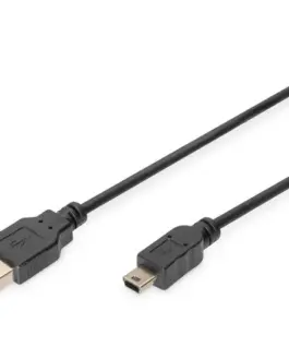 Digitus кабел за връзка USB A / miniUSB B M/M 18 m черен
