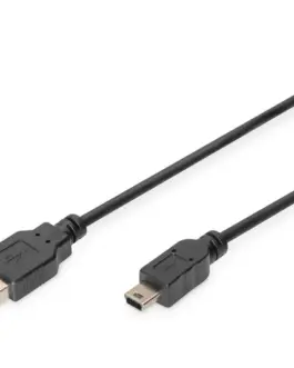 Digitus кабел за връзка USB A / miniUSB B M/M 18 m черен