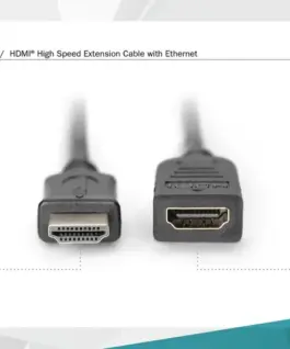 Digitus Highspeed HDMI Extender Ethernet V 1.4 3D GOLD male/female 2m