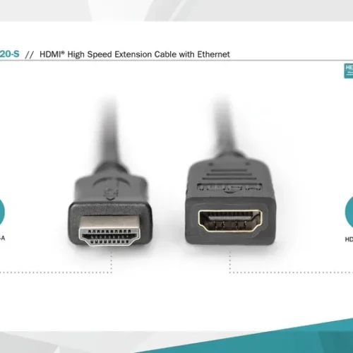 Digitus Highspeed HDMI Extender Ethernet V 1.4 3D GOLD male/female 2m