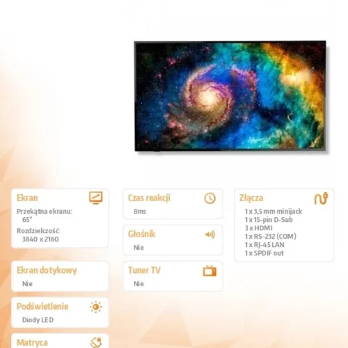 NEC Monitor 64.5 inches MultiSync E658 UHD 350cd/m2 16/7