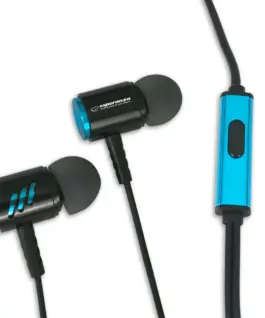 Alternative view of Esperanza METAL EARPHONES WITH MICROPHONE черен/червен