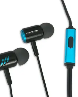 Alternative view of Esperanza METAL EARPHONES WITH MICROPHONE черен/червен