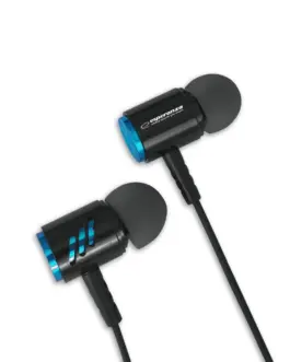 Esperanza METAL EARPHONES WITH MICROPHONE черен/червен