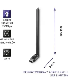 Qoltec Wi-Fi USB адаптер with antenna wireless
