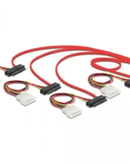 Интерфейсен кабел DeLock mini SAS SFF-8087 - 4 x SAS SFF-8482 + power 0.5 m
