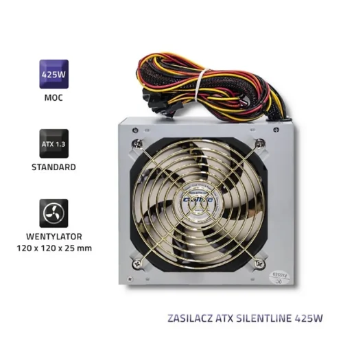 Alternative view of Qoltec захранващ блок ATX SilentLine 425W (bulk)