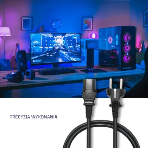 Alternative view of Qoltec Power caable SCHUKO C13 2.5m