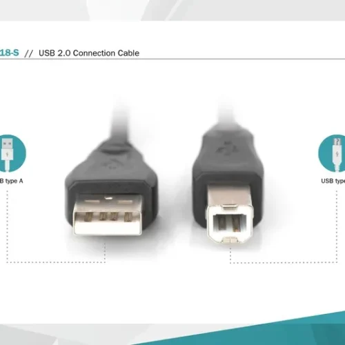 Digitus кабел за връзка USB 2.0 HighSpeed Type USB A/USB B M/M черен 1