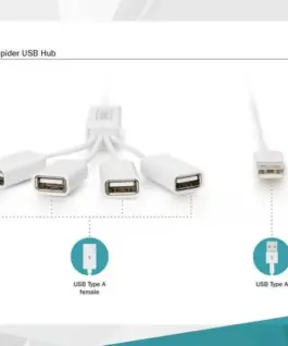 Digitus USB2.0 кабел Hub 4xUSB A /F – 1xUSB A/M passive
