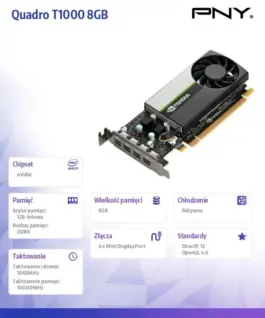 PNY видео карта Quadro T1000 8GB DDR6 VCNT1000-8GB-SB