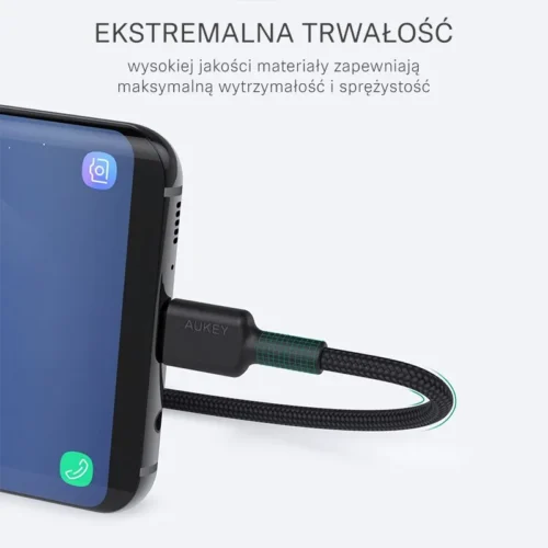 AUKEY CB-CA1 OEM nylon Quick Charge USB C-USB A 3.1 | FCP | AFC | 1m | 5Gbps | 3A | 60W PD |
