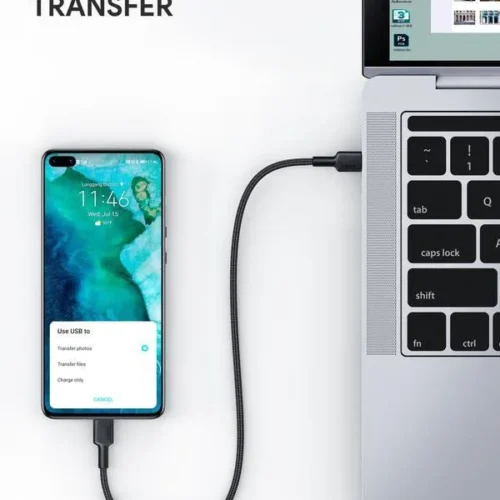 AUKEY CB-CC2 OEM ultrafast nylon Quick Charge USB C – USB C | 2m | 5Gbps | 60W PD |