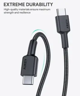 AUKEY CB-CC3 OEM ultraf ast nylon Quick Charge USB C – USB C | 3m | 5Gbps | 60W PD |