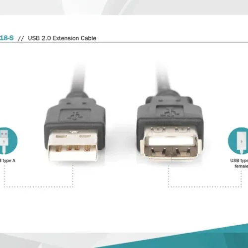 Digitus USB 2.0 удължителен кабел A male / A female | дължина 1