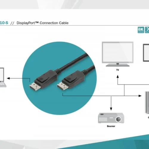 Digitus кабел за връзка Displayport K 30Hz UHD Typ DP/DP M/M черен