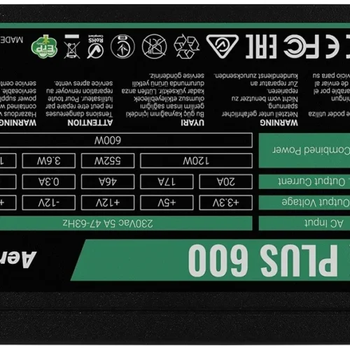 Alternative view of AeroCool захранващ блок VX PLUS 600W ATX