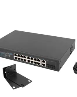 Alternative view of Lanberg Switch 16X 100MB POE+/2X combo unmanagedrack 19-inch gigabit ethernet 150W