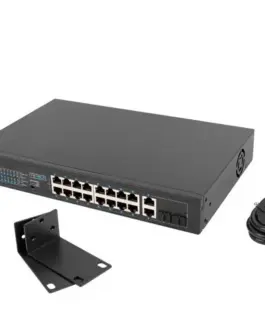 Alternative view of Lanberg Switch 16X 100MB POE+/2X Combo unmanaged rack 19 inch Gigabit Ethernet 250W