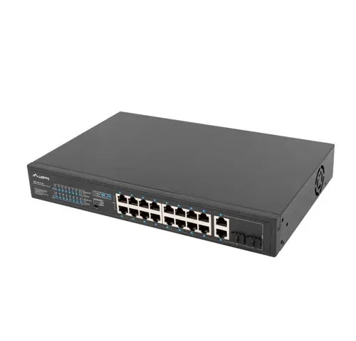 Lanberg Switch 16X 100MB POE+/2X Combo unmanaged rack 19 inch Gigabit Ethernet