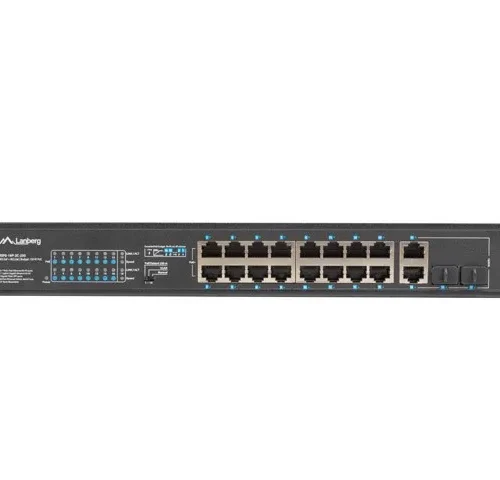 Lanberg Switch 16X 100MB POE+/2X Combo unmanaged rack 19 inch Gigabit Ethernet