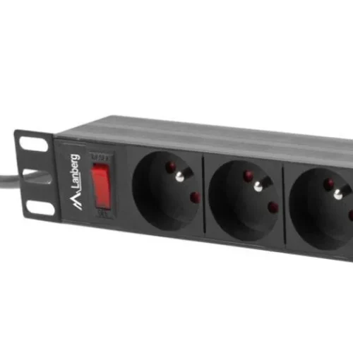 Lanberg Rack power strip PDU 19 inch 1U 16A 9X 230V PL 3m черен