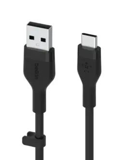 Alternative view of Belkin кабел BoostCharge USB-A for USB-C silicone 2m, черен