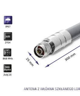 Alternative view of Qoltec LoRa antenna 3dBi, outdoor