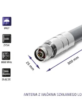 Alternative view of Qoltec LoRa antenna 3dBi, outdoor