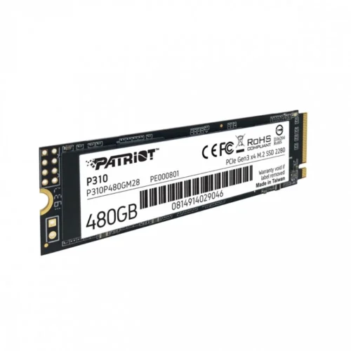 Patriot SSD drive P310 480GB M.2 2280 1700/1500 PCIe NVMe Gen3 x 4