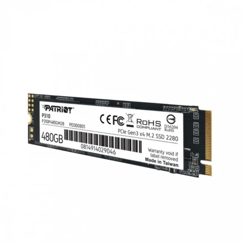 Patriot SSD drive P310 480GB M.2 2280 1700/1500 PCIe NVMe Gen3 x 4