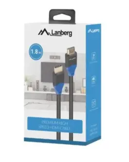 Lanberg кабел HDMI M/M v2.0 1.8m 4K Full Copper черен BOX